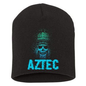 Aztec Warrior Skull Skeleton Archeology Ancient Civilization Short Acrylic Beanie