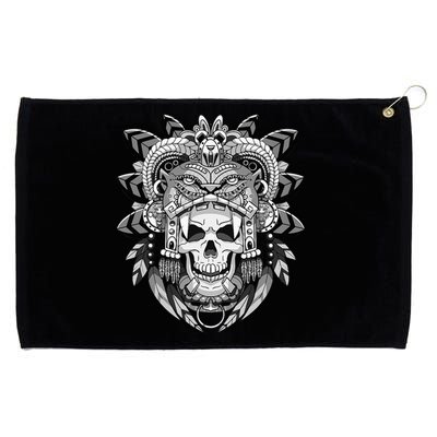 Aztec Warrior Skeleton Mexican Aztec Civilization Grommeted Golf Towel