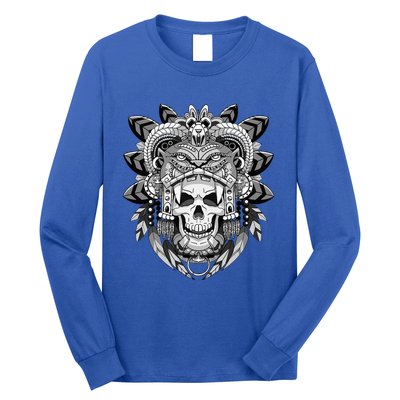 Aztec Warrior Skeleton Mexican Aztec Civilization Long Sleeve Shirt