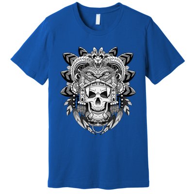 Aztec Warrior Skeleton Mexican Aztec Civilization Premium T-Shirt