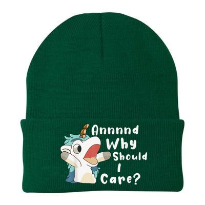 And Why Should I Care Funny Sarcastic Unicorn Knit Cap Winter Beanie