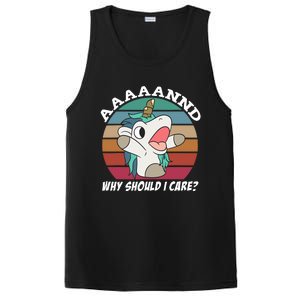 And Why Should I Care? Funny Sarcastic Unicorn PosiCharge Competitor Tank