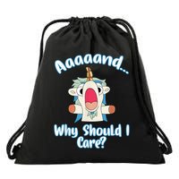 And Why Should I Care Sarcastic Unicorn Drawstring Bag