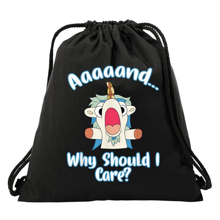 And Why Should I Care Sarcastic Unicorn Drawstring Bag
