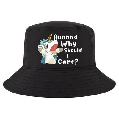 And Why Should I Care? Funny Sarcastic Unicorn Cool Comfort Performance Bucket Hat