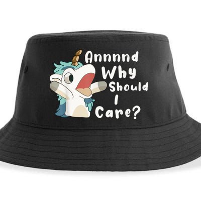 And Why Should I Care? Funny Sarcastic Unicorn Sustainable Bucket Hat