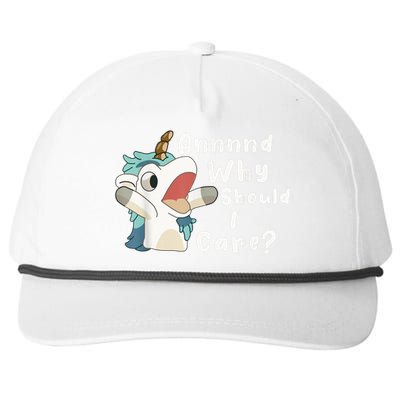 And Why Should I Care? Funny Sarcastic Unicorn Snapback Five-Panel Rope Hat