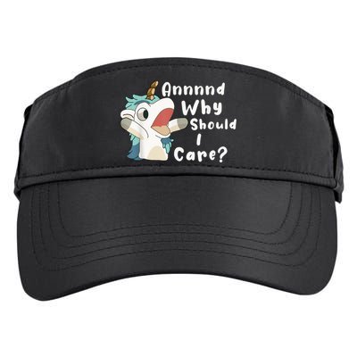 And Why Should I Care? Funny Sarcastic Unicorn Adult Drive Performance Visor