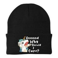 And Why Should I Care? Funny Sarcastic Unicorn Beanie