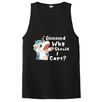And Why Should I Care? Funny Sarcastic Unicorn PosiCharge Competitor Tank