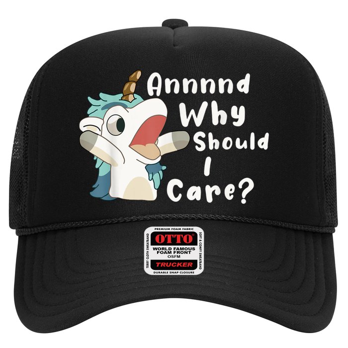 And Why Should I Care? Funny Sarcastic Unicorn Trucker Hat