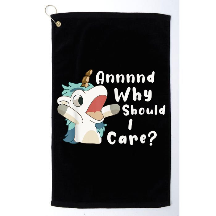 And Why Should I Care? Funny Sarcastic Unicorn Golf Towel