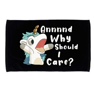 And Why Should I Care? Funny Sarcastic Unicorn Microfiber Hand Towel