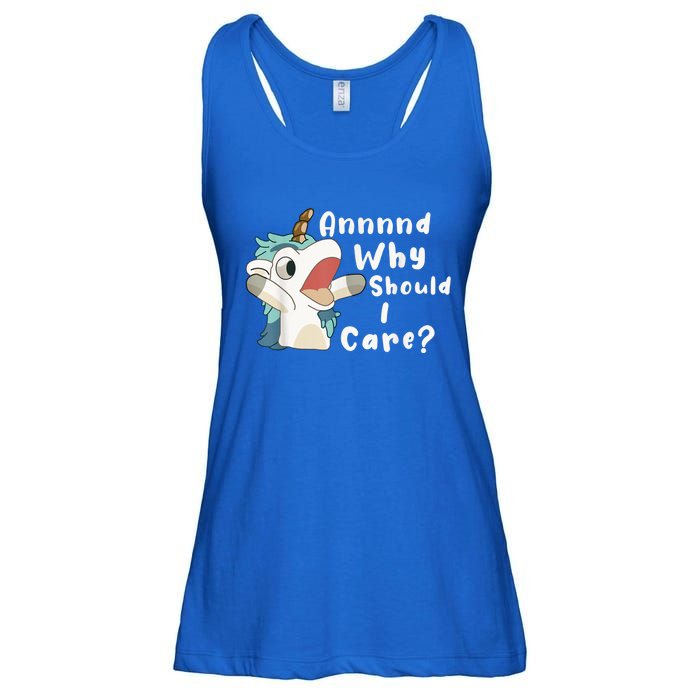 And Why Should I Care? Funny Sarcastic Unicorn Ladies Essential Flowy Tank