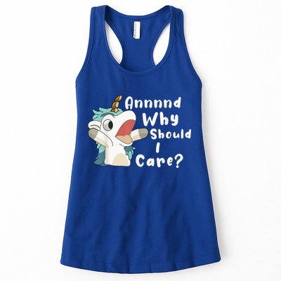 And Why Should I Care? Funny Sarcastic Unicorn Womens Tank Top