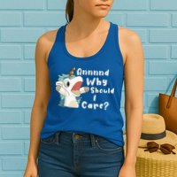 And Why Should I Care? Funny Sarcastic Unicorn Womens Tank Top
