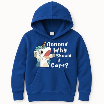 And Why Should I Care? Funny Sarcastic Unicorn Kids Hoodie