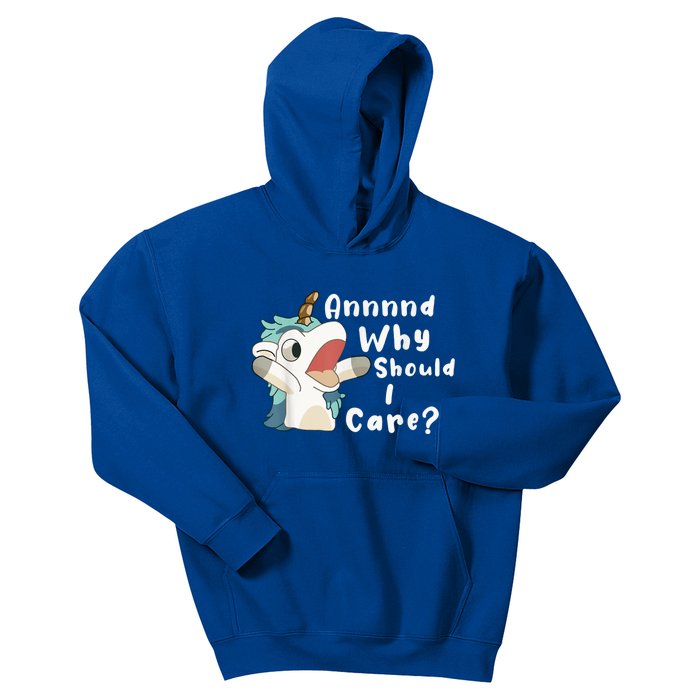 And Why Should I Care? Funny Sarcastic Unicorn Kids Hoodie