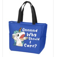 And Why Should I Care? Funny Sarcastic Unicorn Zip Tote Bag