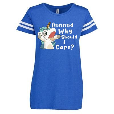 And Why Should I Care? Funny Sarcastic Unicorn Enza Ladies Jersey Football T-Shirt