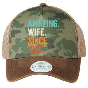 Amazing Wife Since 1986 37th Wedding Anniversary Legacy Tie Dye Trucker Hat