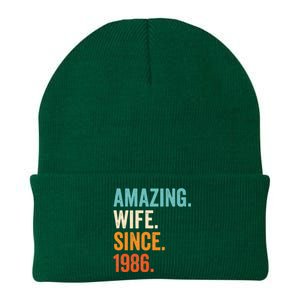 Amazing Wife Since 1986 37th Wedding Anniversary Knit Cap Winter Beanie