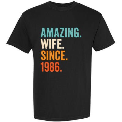 Amazing Wife Since 1986 37th Wedding Anniversary Garment-Dyed Heavyweight T-Shirt