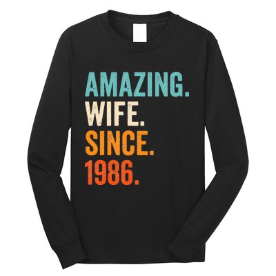 Amazing Wife Since 1986 37th Wedding Anniversary Long Sleeve Shirt