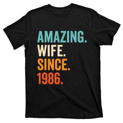 Amazing Wife Since 1986 37th Wedding Anniversary T-Shirt