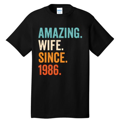 Amazing Wife Since 1986 37th Wedding Anniversary Tall T-Shirt