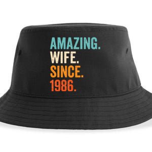 Amazing Wife Since 1986 37th Wedding Anniversary Sustainable Bucket Hat