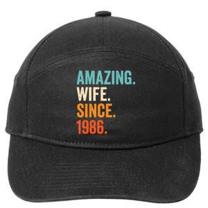 Amazing Wife Since 1986 37th Wedding Anniversary 7-Panel Snapback Hat