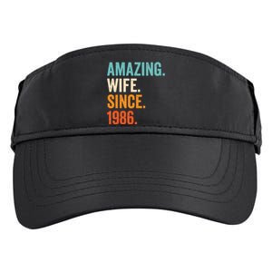 Amazing Wife Since 1986 37th Wedding Anniversary Adult Drive Performance Visor