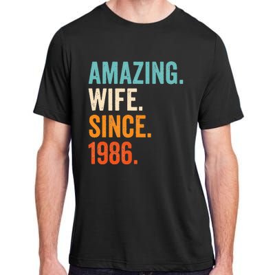 Amazing Wife Since 1986 37th Wedding Anniversary Adult ChromaSoft Performance T-Shirt