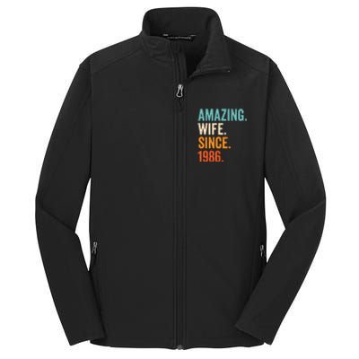 Amazing Wife Since 1986 37th Wedding Anniversary Core Soft Shell Jacket