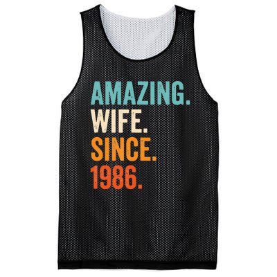 Amazing Wife Since 1986 37th Wedding Anniversary Mesh Reversible Basketball Jersey Tank