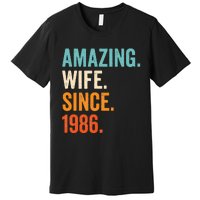 Amazing Wife Since 1986 37th Wedding Anniversary Premium T-Shirt