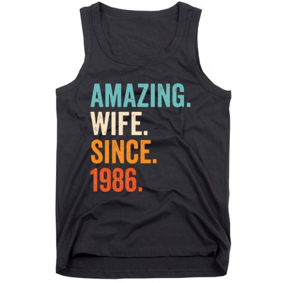 Amazing Wife Since 1986 37th Wedding Anniversary Tank Top