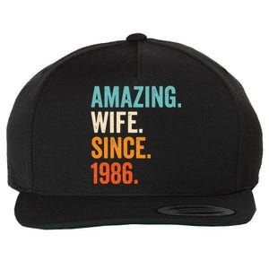 Amazing Wife Since 1986 37th Wedding Anniversary Wool Snapback Cap