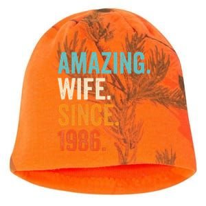 Amazing Wife Since 1986 37th Wedding Anniversary Kati - Camo Knit Beanie