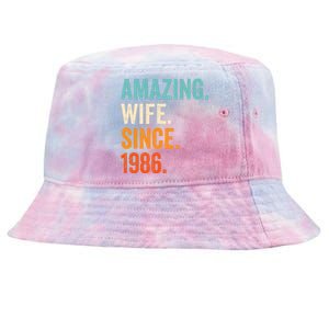 Amazing Wife Since 1986 37th Wedding Anniversary Tie-Dyed Bucket Hat