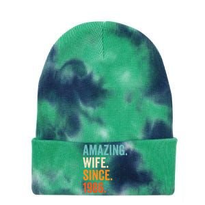 Amazing Wife Since 1986 37th Wedding Anniversary Tie Dye 12in Knit Beanie