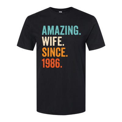 Amazing Wife Since 1986 37th Wedding Anniversary Softstyle CVC T-Shirt