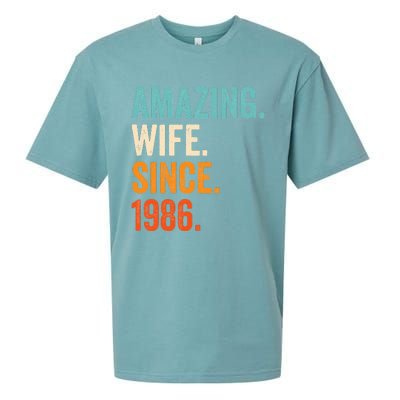 Amazing Wife Since 1986 37th Wedding Anniversary Sueded Cloud Jersey T-Shirt