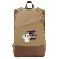 And Why Should I Care Funny Unicorn Cotton Canvas Backpack
