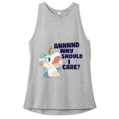 And Why Should I Care Funny Unicorn Ladies PosiCharge Tri-Blend Wicking Tank