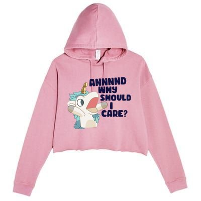 And Why Should I Care Funny Unicorn Crop Fleece Hoodie