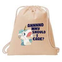 And Why Should I Care Funny Unicorn Drawstring Bag