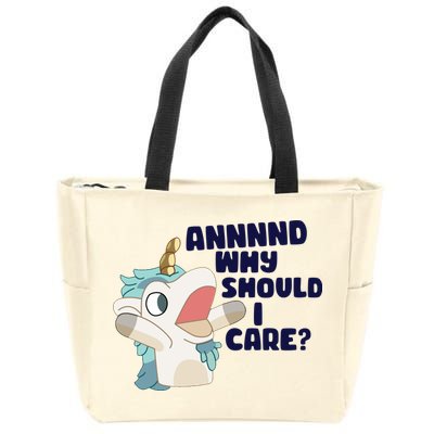 And Why Should I Care Funny Unicorn Zip Tote Bag