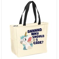 And Why Should I Care Funny Unicorn Zip Tote Bag